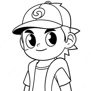 Ash Ketchum Pokemon Coloring Page | Ash Pokemon 塗色頁