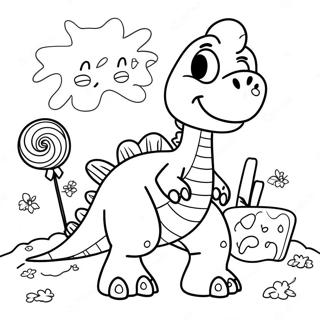 Happy Birthday Dinosaur Coloring Page | Happy Birthday Dinosaur 塗色頁