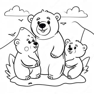 Cute Polar Bear Family Coloring Page