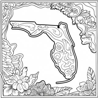 Florida State Outline Coloring Page | Florida 塗色頁