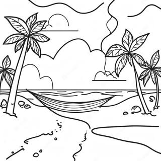 Sunny Florida Beach Coloring Page | Florida 塗色頁