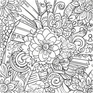 Colorful Papel Picado Banner Coloring Page | Papel Picado 塗色頁