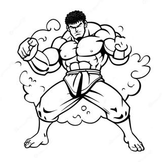 Baki the Grappler Action Scene Coloring Page | Baki 塗色頁
