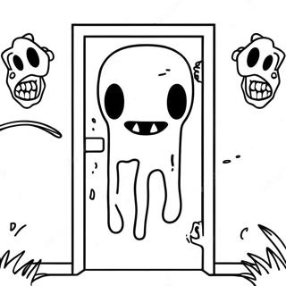 Roblox Doors Rush Creepy Monster Coloring Page | Roblox Doors Rush 塗色頁