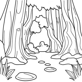 Mysterious Dark Forest Coloring Page | Dark Fantasy for Adults 塗色頁