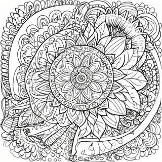 Intricate Plant Mandala Coloring Page | Plant for Adults 塗色頁