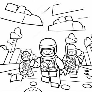 Epic Lego Fortnite Battle Scene Coloring Page