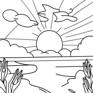 Colorful Sunset Sky Coloring Page | Sky 塗色頁