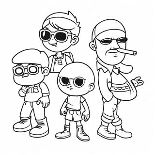 Cool Brozone Characters Coloring Page | Brozone 塗色頁