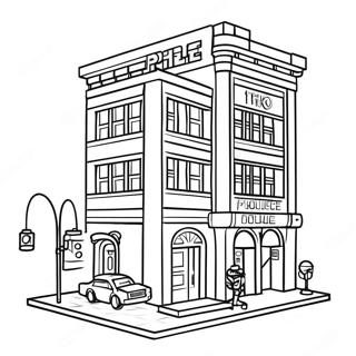 Lego City Police Station Coloring Page | Lego City 塗色頁
