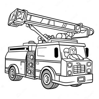 Lego City Fire Truck Coloring Page | Lego City 塗色頁