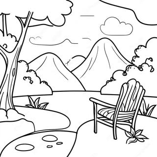 Calming Nature Scene Coloring Page | Mindful 塗色頁