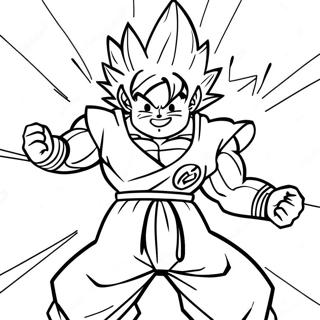 Goku with Energetic Aura Coloring Page