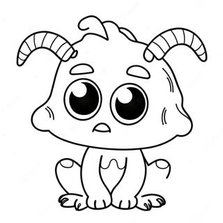 Cute Monster with Big Eyes Coloring Page