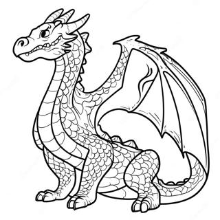 Advanced Realistic Dragon Coloring Page
