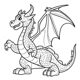 Majestic Fire-Breathing Dragon Coloring Page