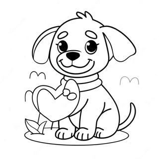 Puppy Valentine's Day Coloring Page | Puppy Valentines Day 塗色頁