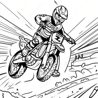 Supercross Dirt Bike Racing Action Coloring Page | Supercross Dirt Bike 塗色頁