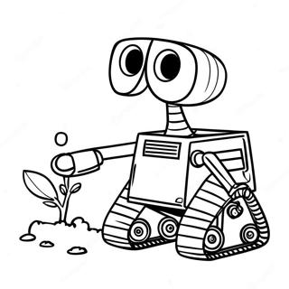 Cute Wall E with Eve Coloring Page | Wall E 塗色頁