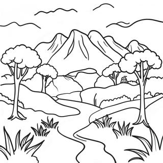 Melancholic Landscape Coloring Page