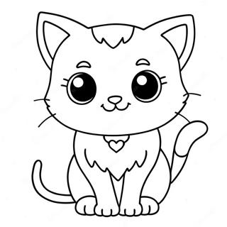 Chibi Cat Coloring Page