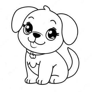 Cute Chibi Dog Coloring Page