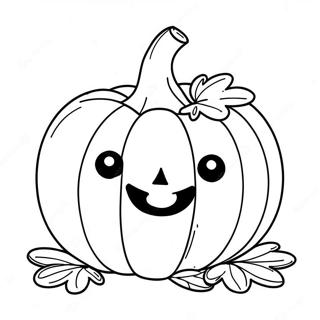 Cute Smiling Pumpkin Coloring Page | Fall Pumpkin 塗色頁
