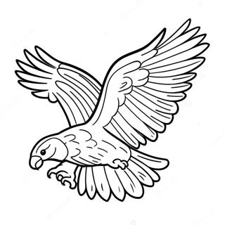 Majestic Peregrine Falcon in Flight Coloring Page | Peregrine Falcon 塗色頁