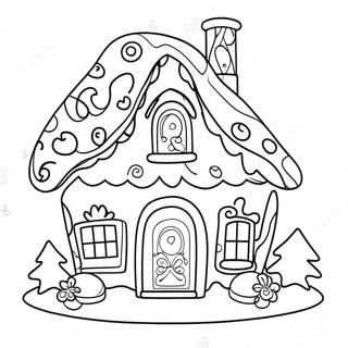 Whimsical Gingerbread House Decorating Coloring Page | Gingerbread House Sheet 塗色頁