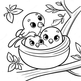 Cute Orioles Nesting Coloring Page | Orioles 塗色頁