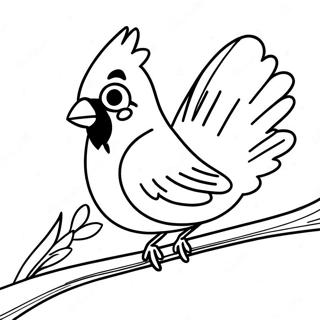 Cardinal Bird Coloring Page | Cardinal 塗色頁