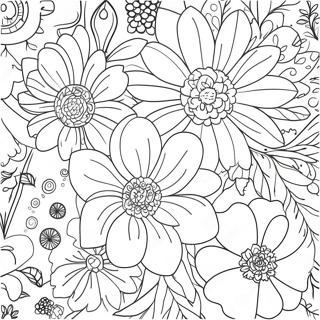 Flower Aesthetic Coloring Page | Flower Aesthetic 塗色頁