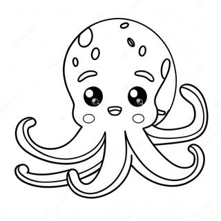 Cute Cartoon Octopus Coloring Page | Octopus 塗色頁