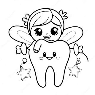 Cute Tooth Fairy with Sparkling Wings Coloring Page | Tooth Fairy 塗色頁