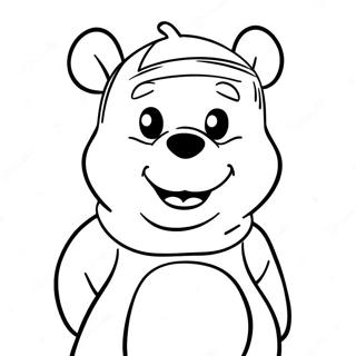 Eerie Winnie the Pooh in Costume Coloring Page | Winnie the Pooh Halloween 塗色頁