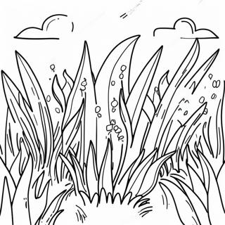 Lush Green Grass Coloring Page | Grass 塗色頁