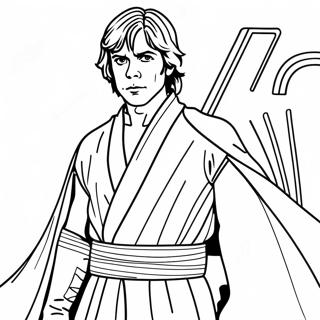 Luke Skywalker in Jedi Robes Coloring Page | Luke Skywalker 塗色頁