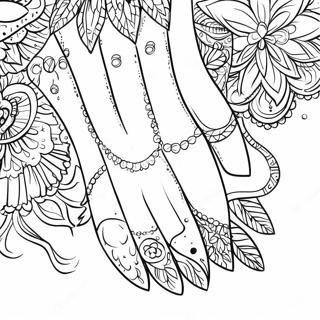Sparkling Nail Art Coloring Page | Nails 塗色頁