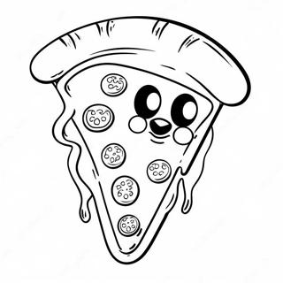 Cute Pizza Slice Coloring Page