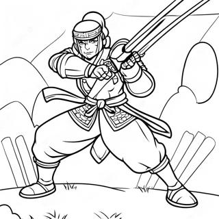 Mitsuri in Battle Pose Coloring Page | Mitsuri 塗色頁