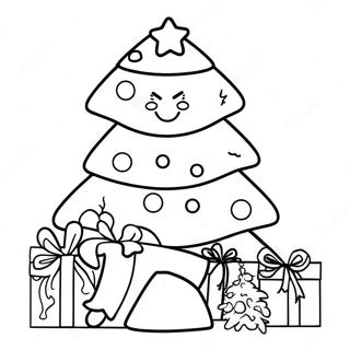 Cheerful Bobbie Goods Christmas Tree Coloring Page | Bobbie Goods Christmas 塗色頁