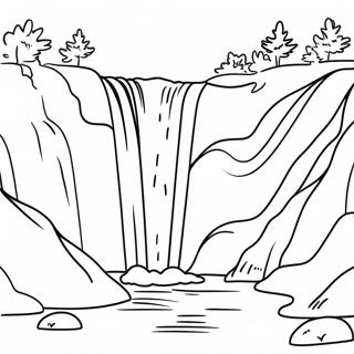 Waterfall Coloring Page | Waterfall 塗色頁