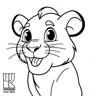Simba Roaring Coloring Page
