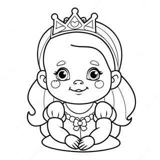 Cute Baby Princess Coloring Page | Baby Cute Princess 塗色頁