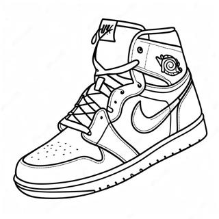 Classic Jordan 1 High Top Coloring Page | Jordan 1 塗色頁