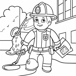 Fireman Sam in Action Coloring Page | Fireman Sam 塗色頁