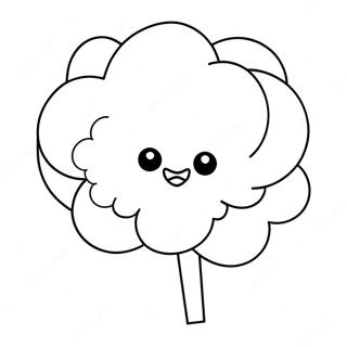 Fluffy Cotton Candy Coloring Page | Cotton Candy 塗色頁