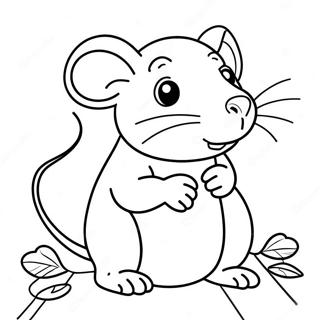 Cute Rat Coloring Page | Rat 塗色頁