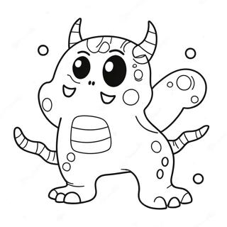 Adorable Creepy Kawaii Monster Coloring Page