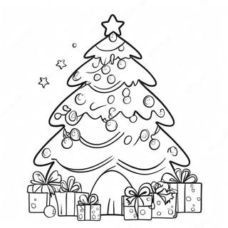 Festive Christmas Tree Coloring Page | Christmas in July 塗色頁